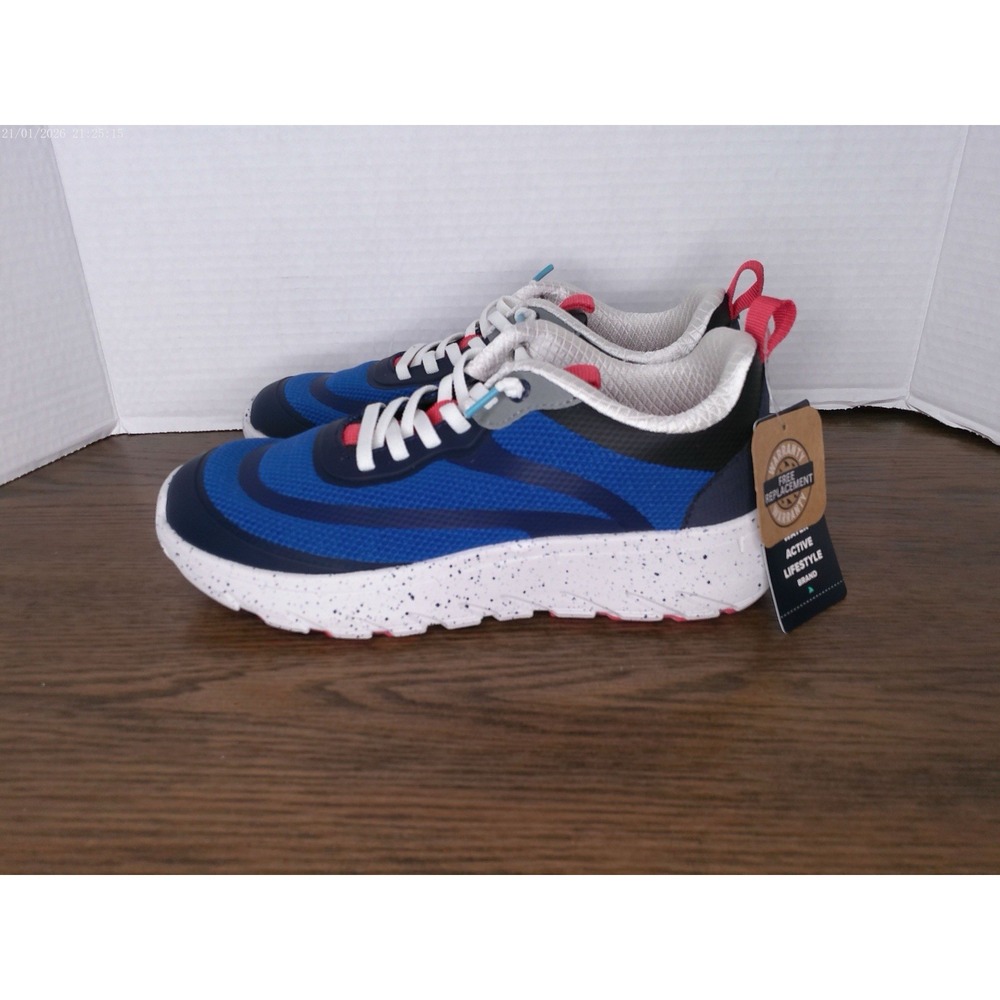 Rugged Shark Kids Trek Sneakers blue and Black with Speckled Sole
